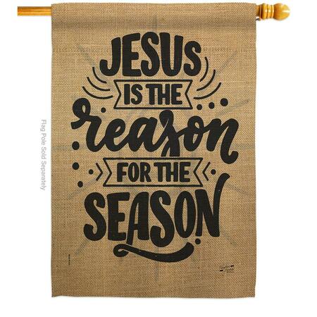 PATIO TRASERO 28 x 40 in. Jesus the Reason House Flag with Winter Nativity Double-Sided Vertical Flags  Banner PA3888883